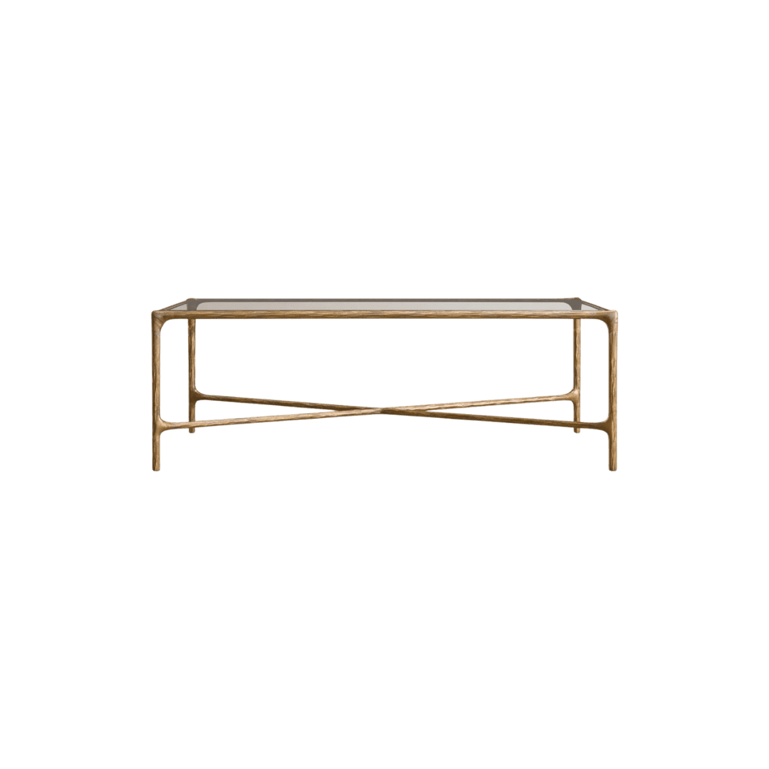 Brass glass coffee table