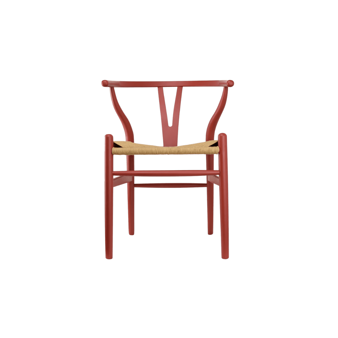 Red wishbone chair