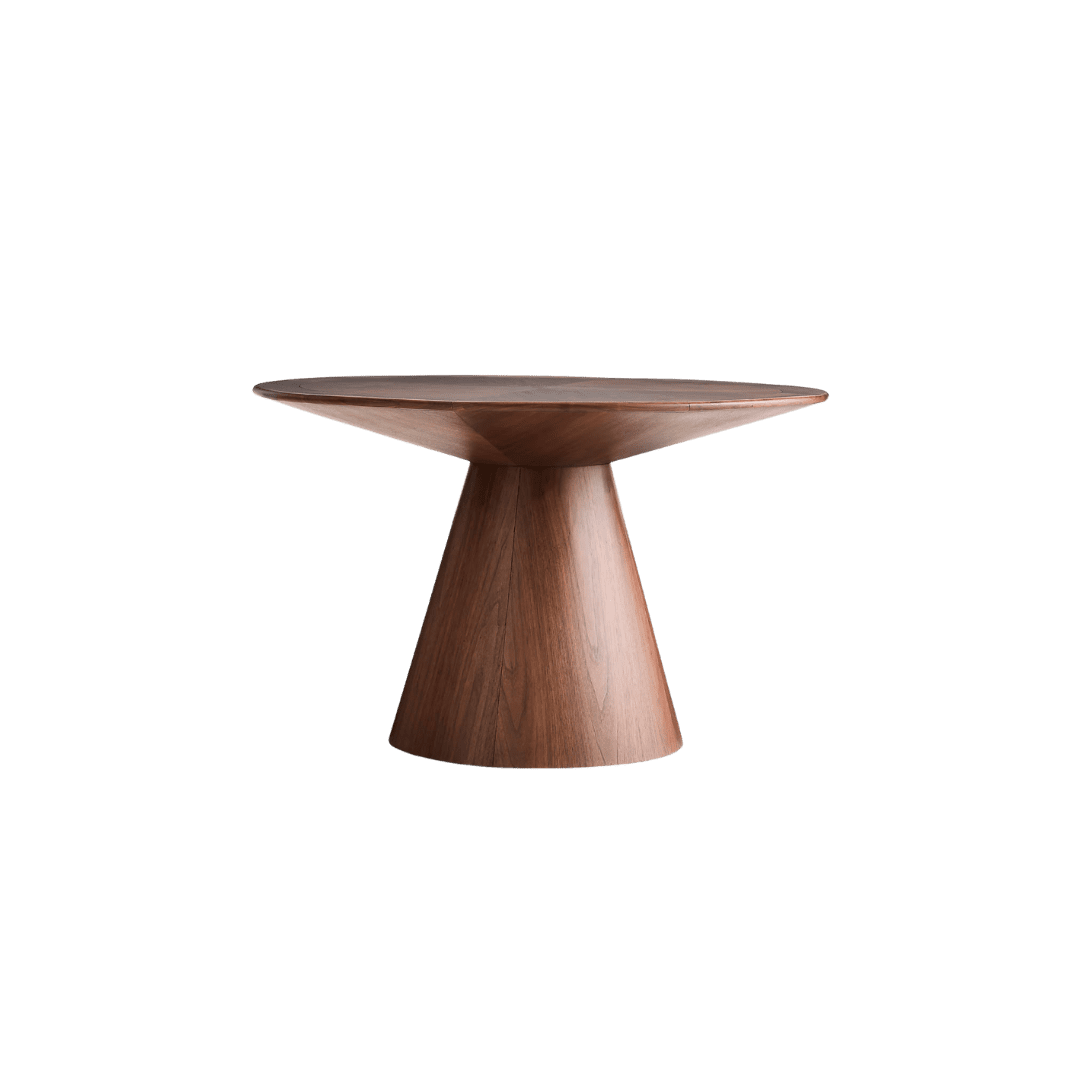 Round walnut table