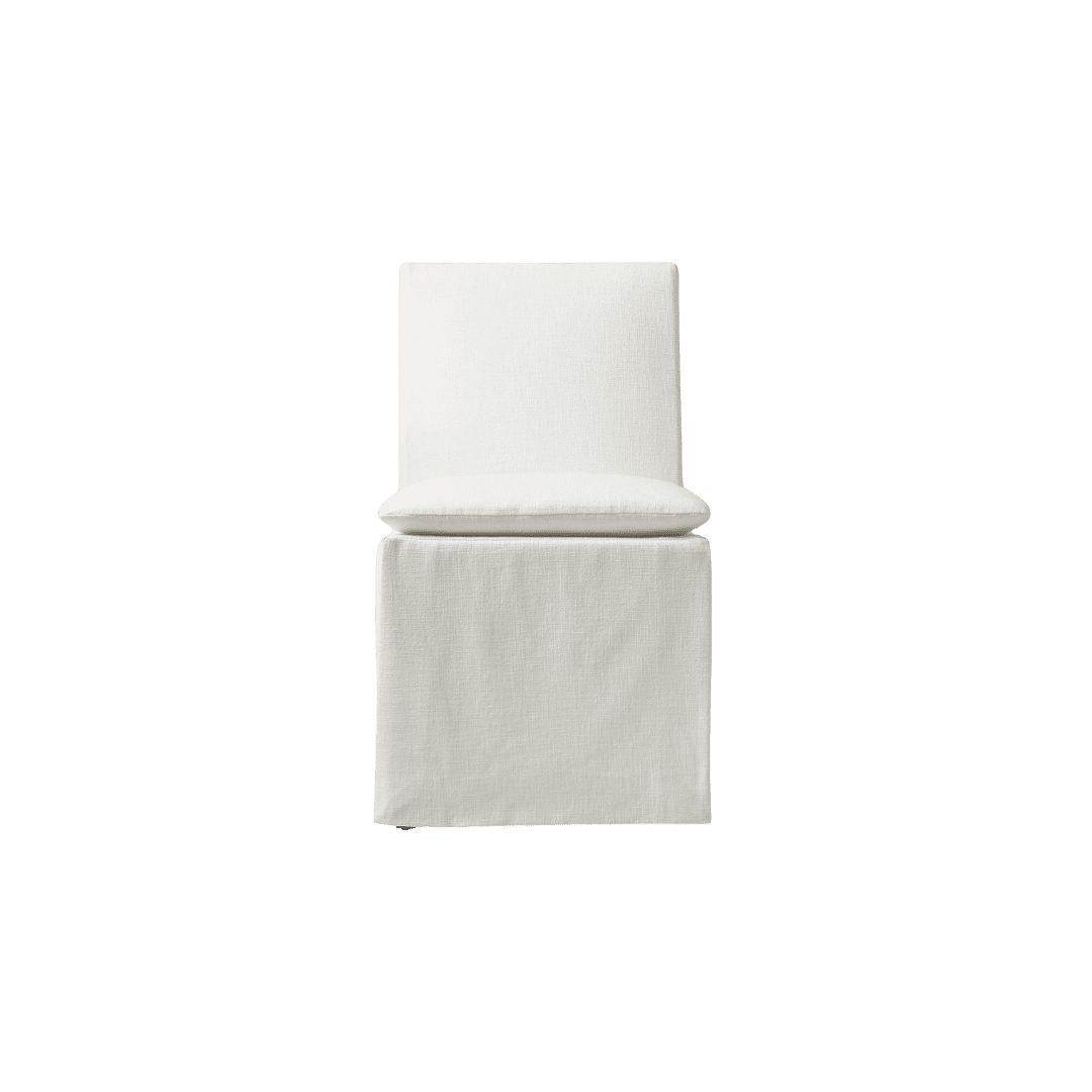 White slipcover chair
