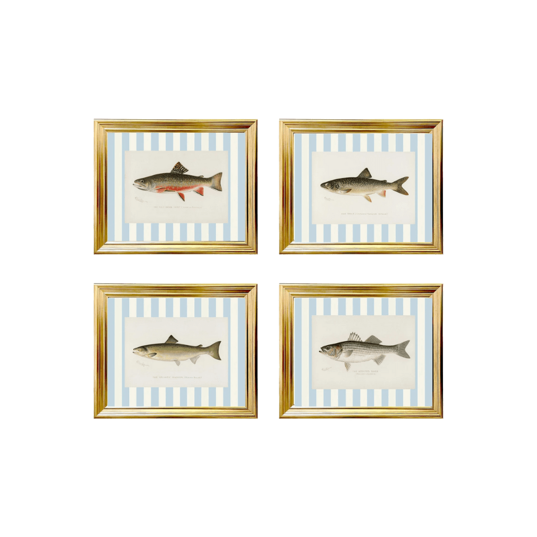 Striped fish print artwork