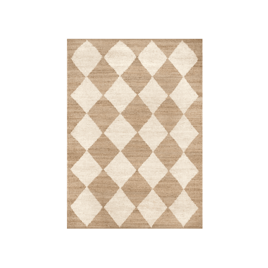 Checkered jute rug