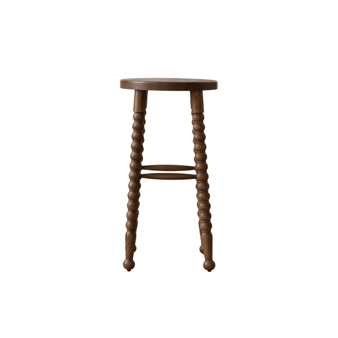 Wooden stool bobbin leg