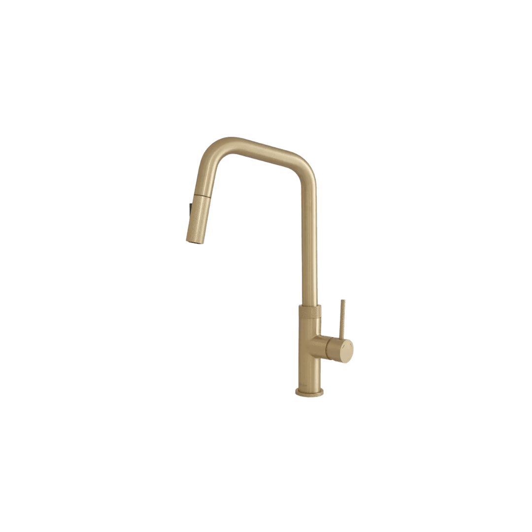 Brushed gold kitchen faucet hardware