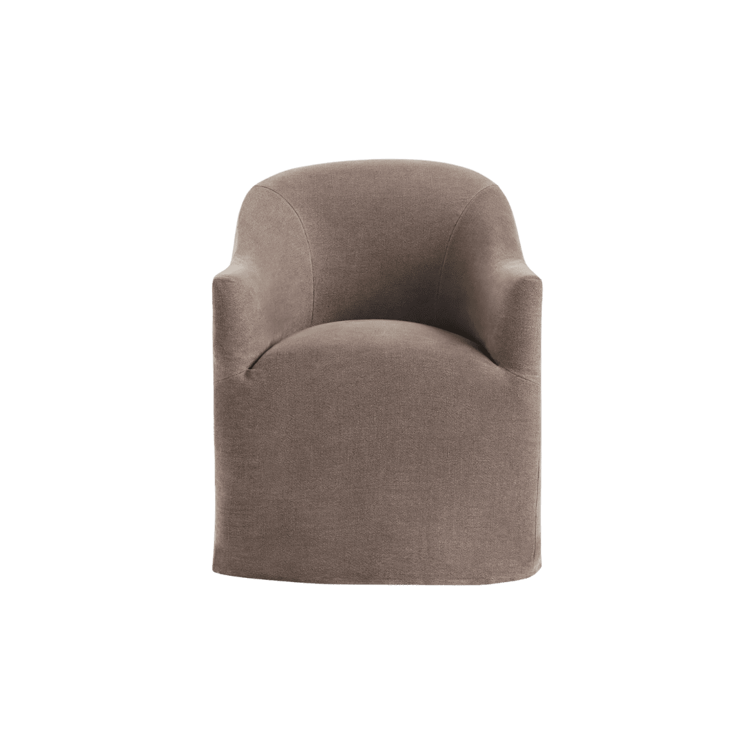 Ivory upholstered dining chair