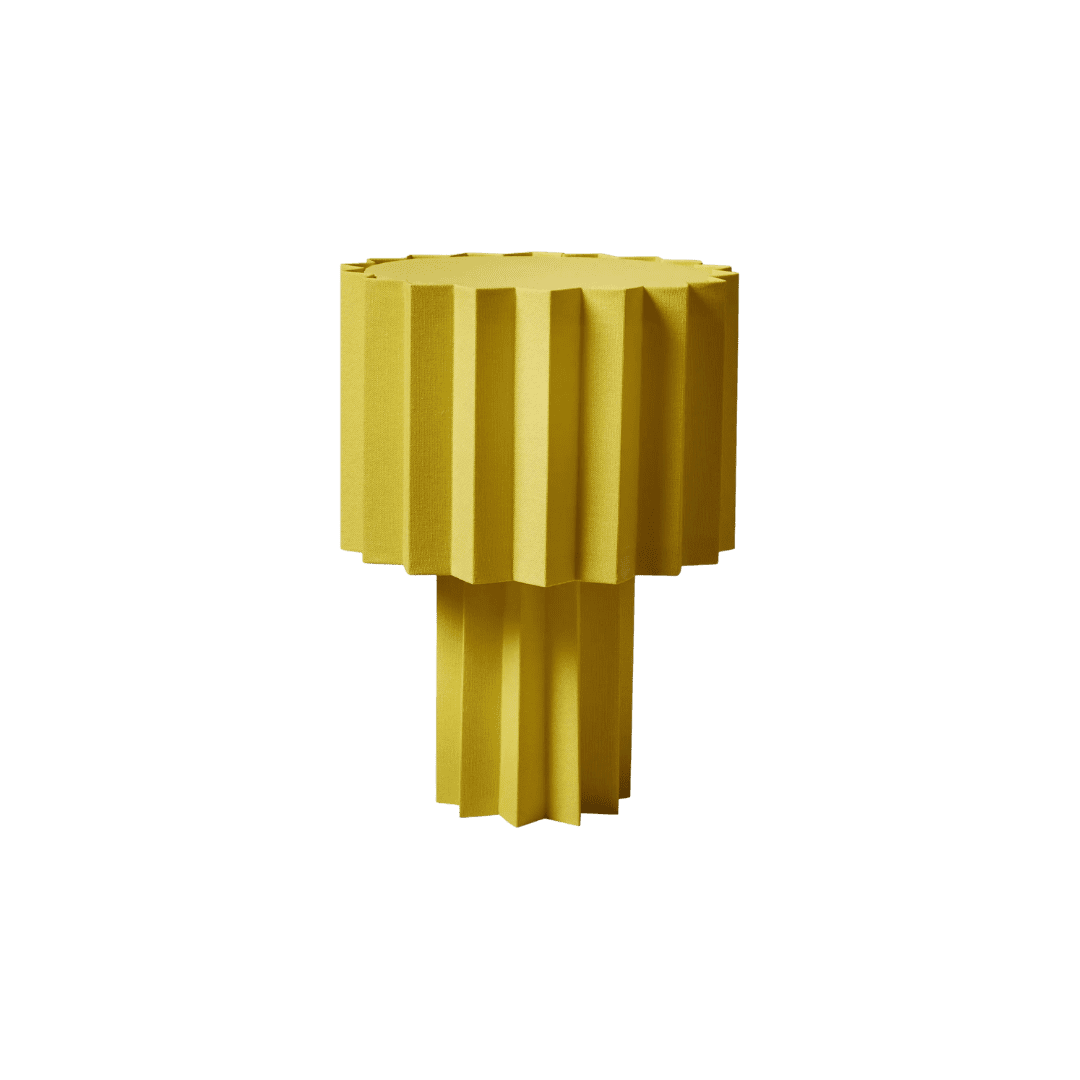 yellow pleated table lamp