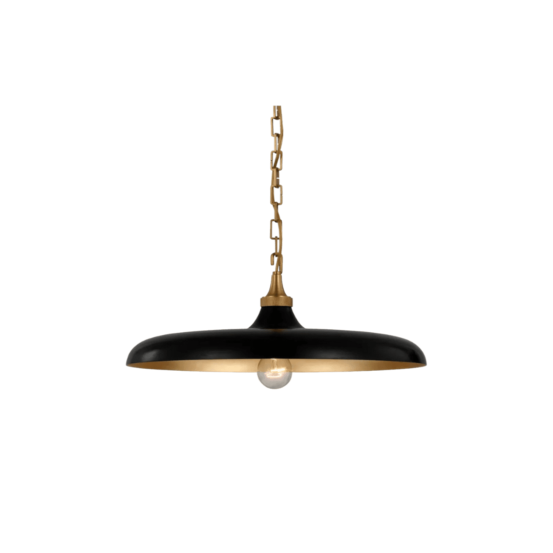 Black and brass pendant light fixture
