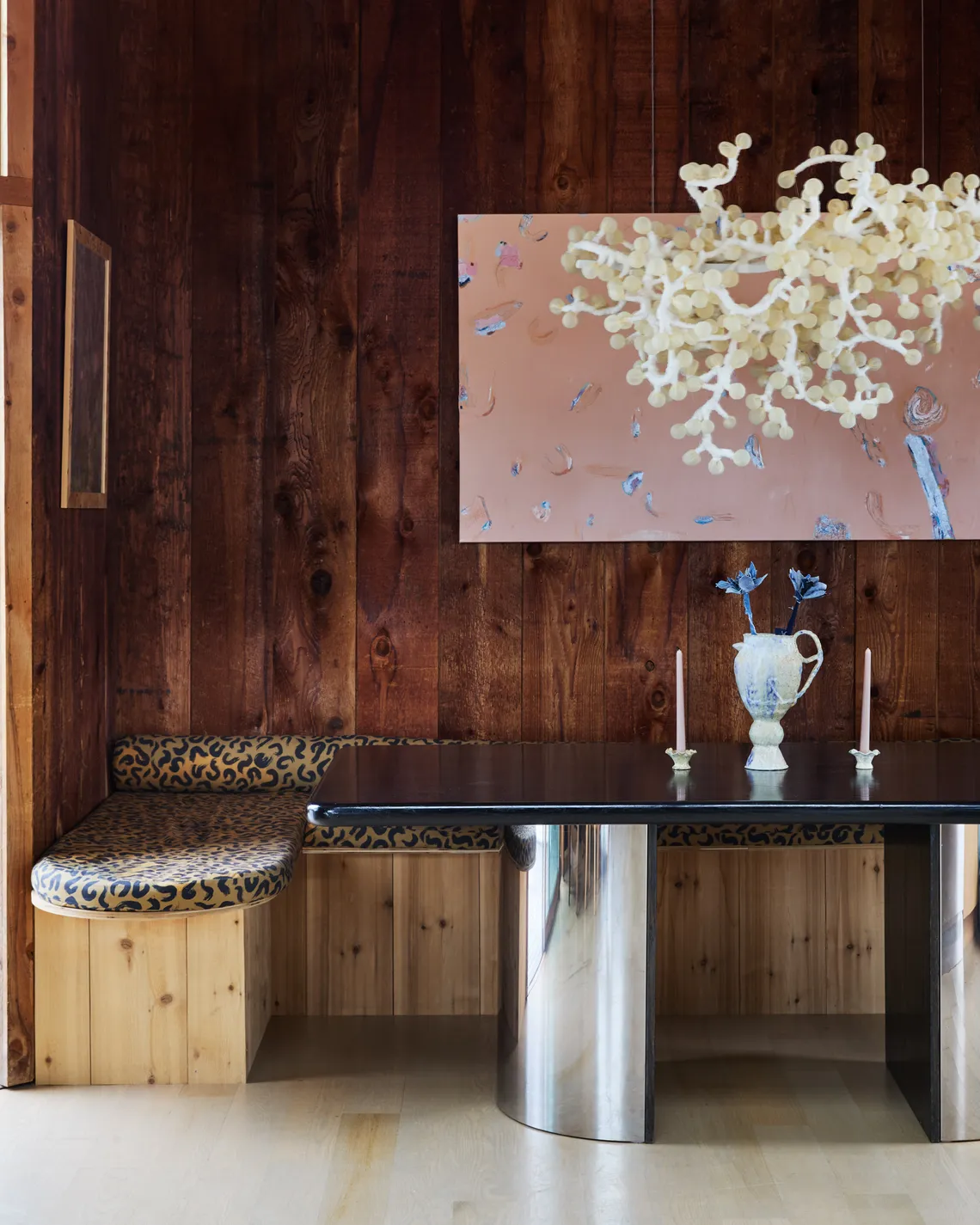 Wooden walls One Weird Thing sculptural ceiling light