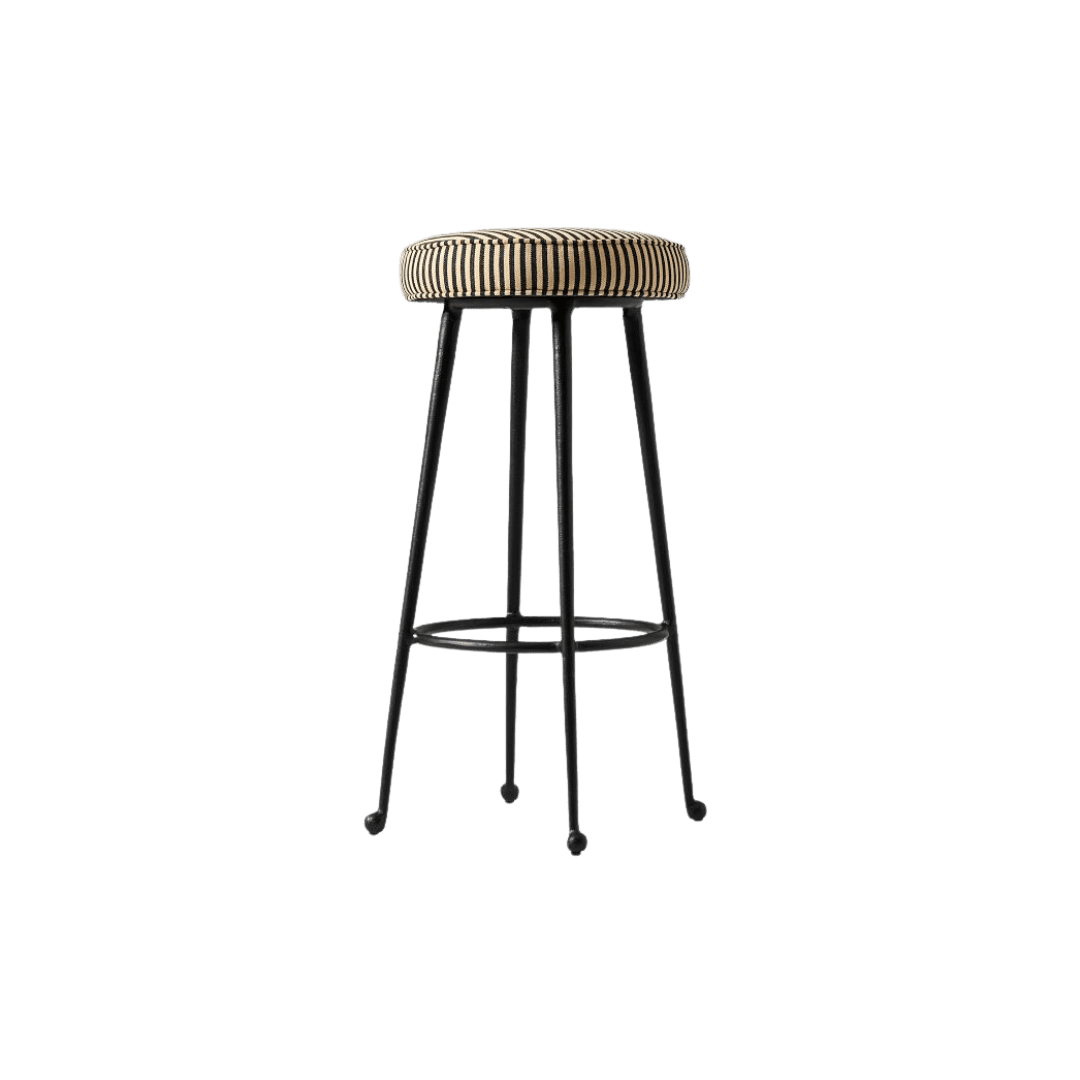 Striped cushion bar stool
