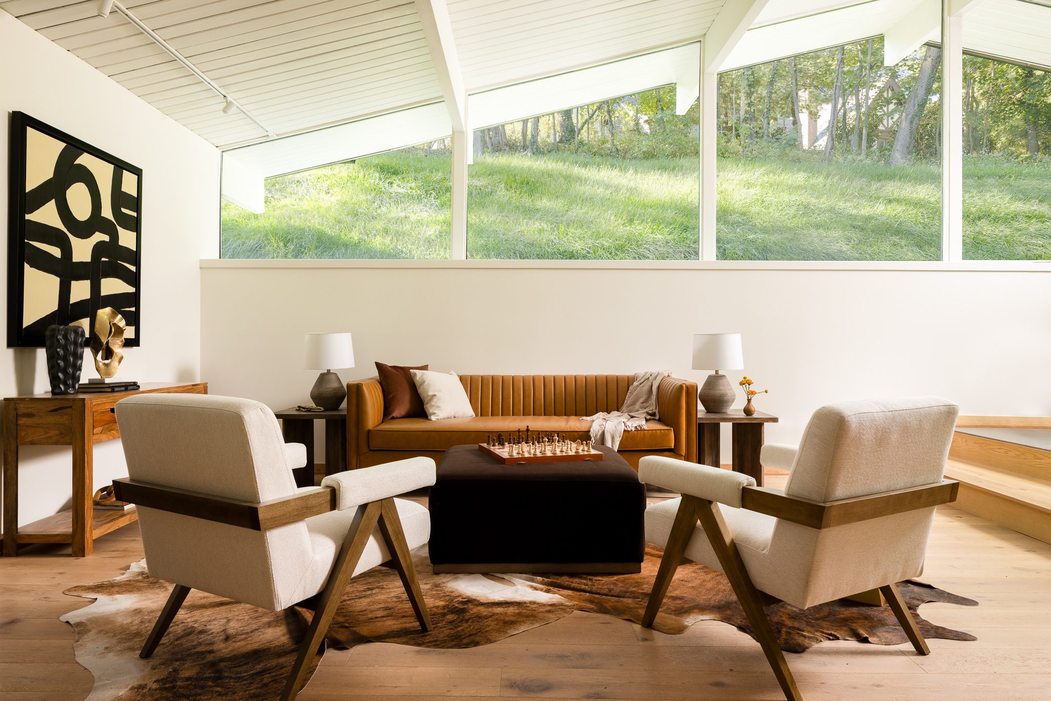 Mid century modern living room design