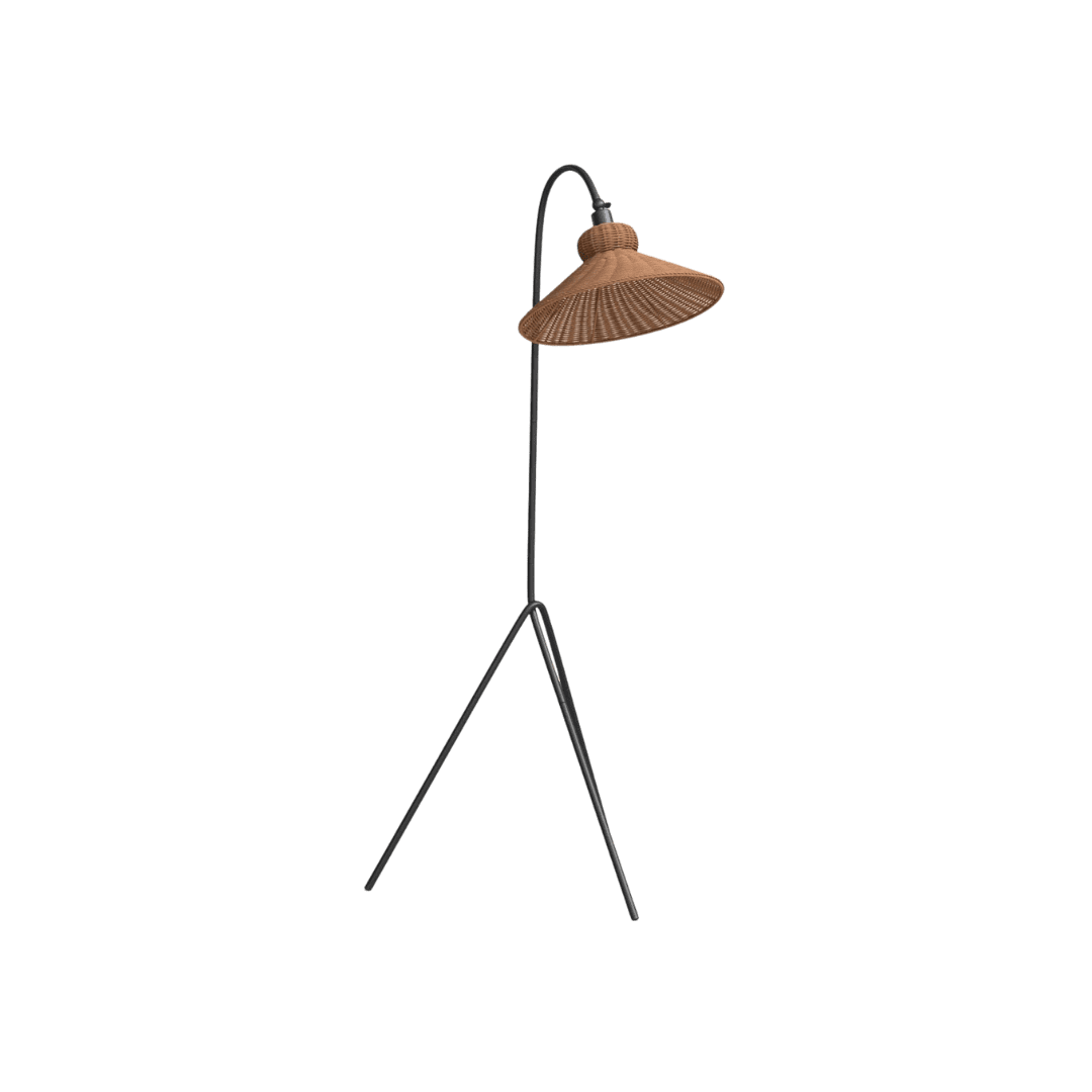 Rattan floor lamp