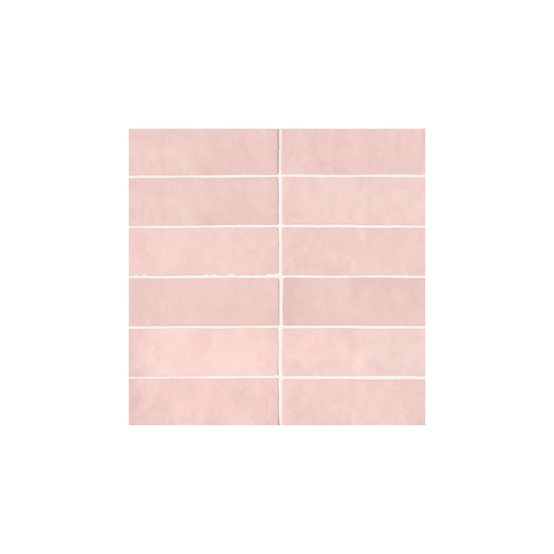 Pink zellige subway tile