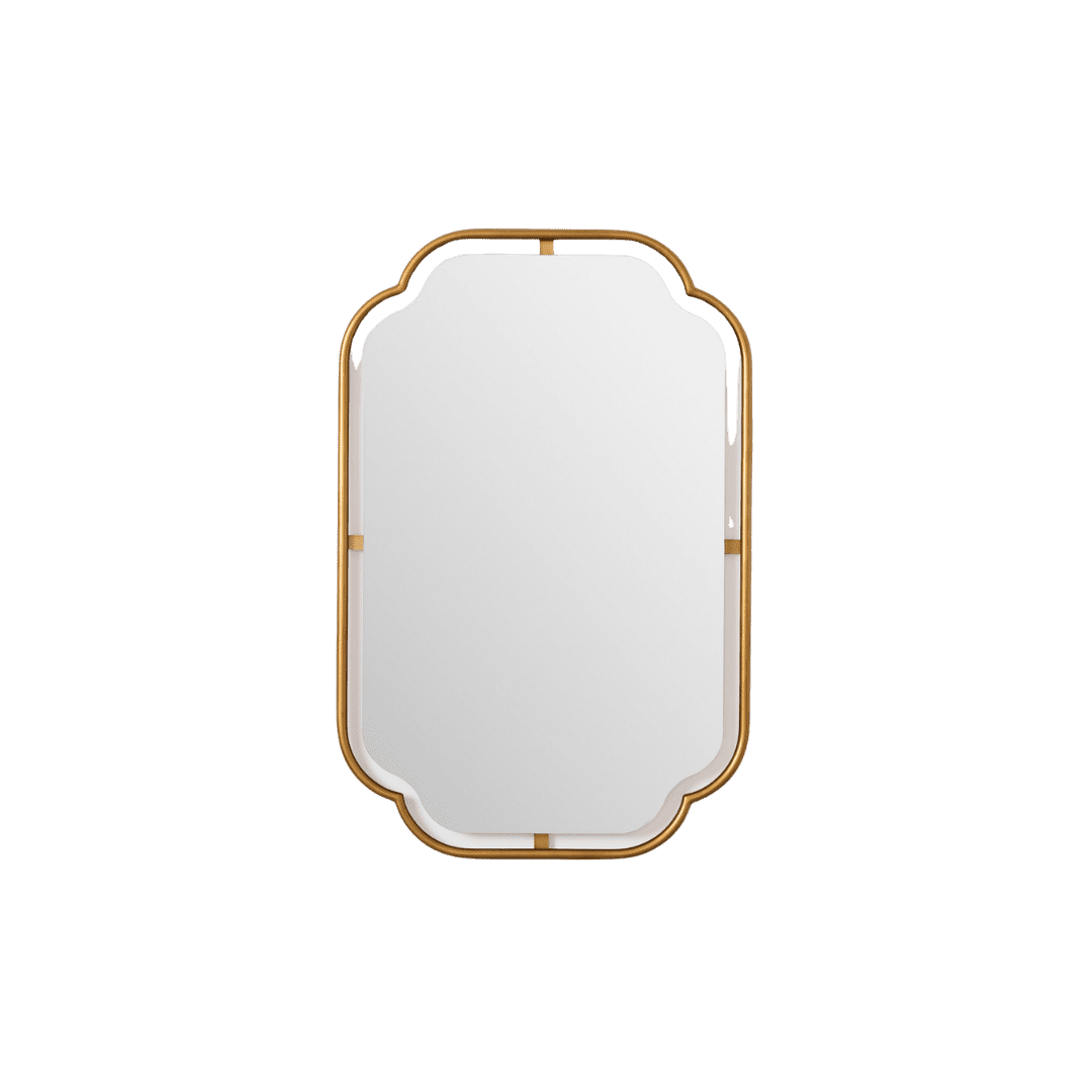 Brass bathroom mirror
