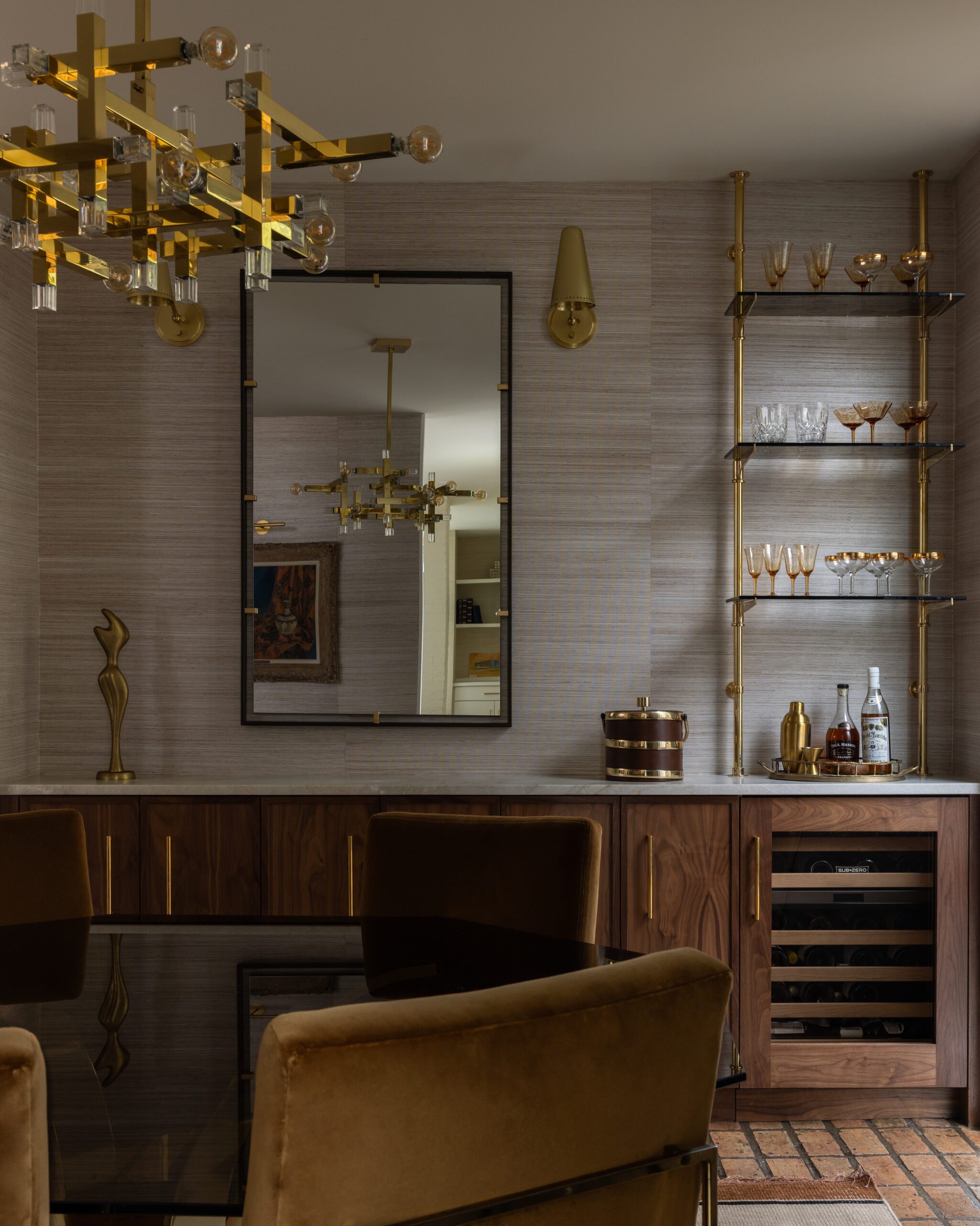 Mid-century modern bar area