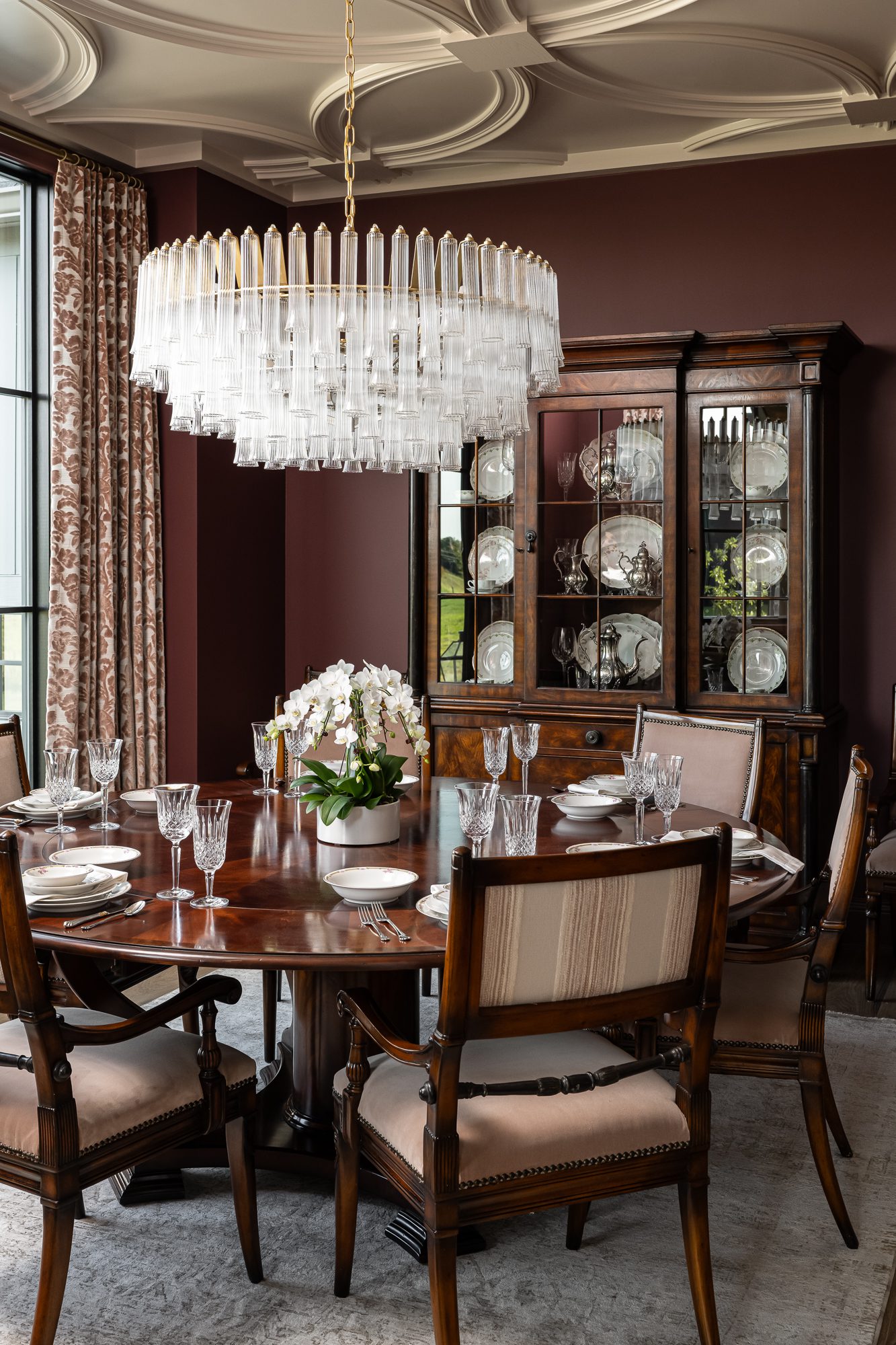 Burgundy dining room