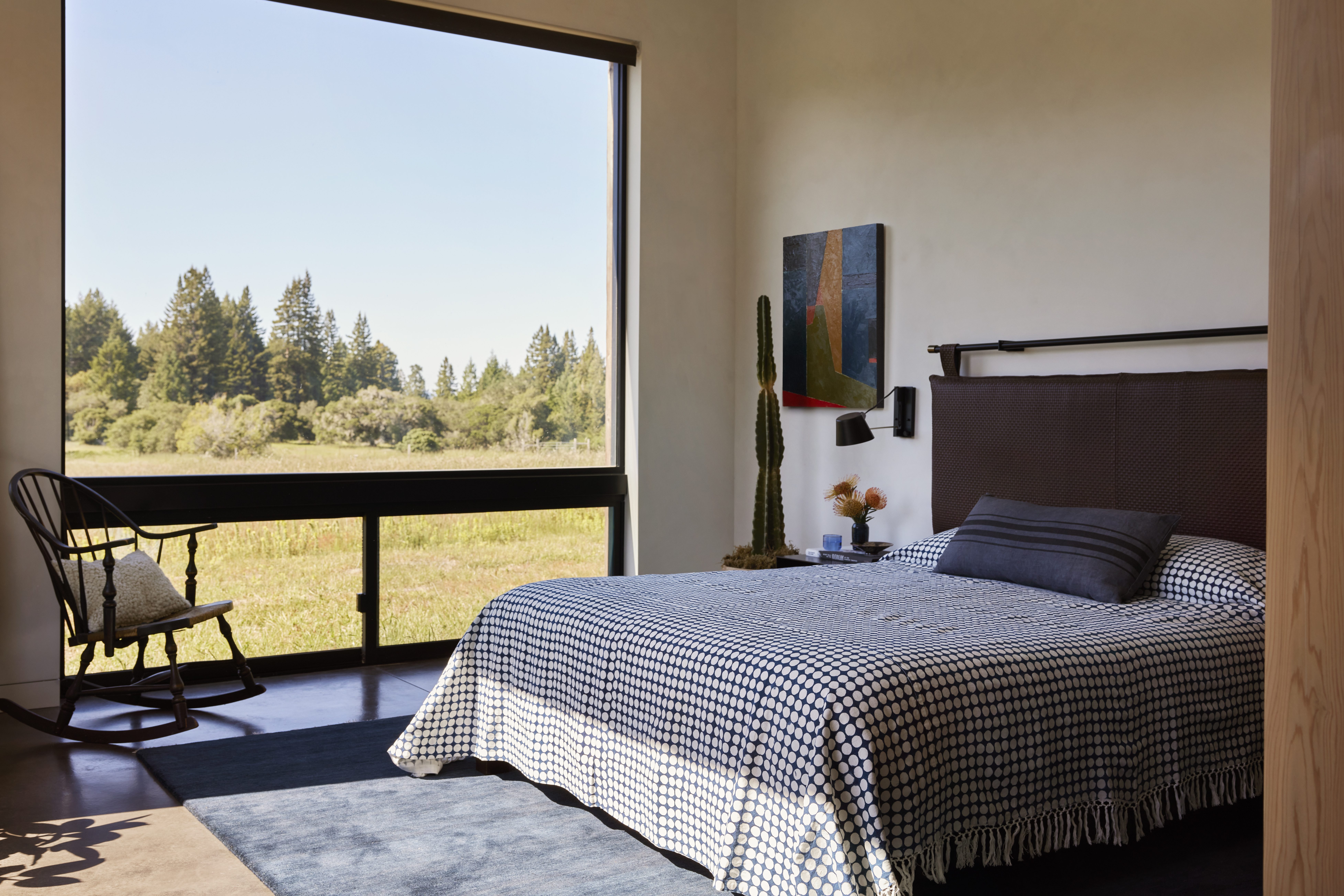 California camp primary bedroom design