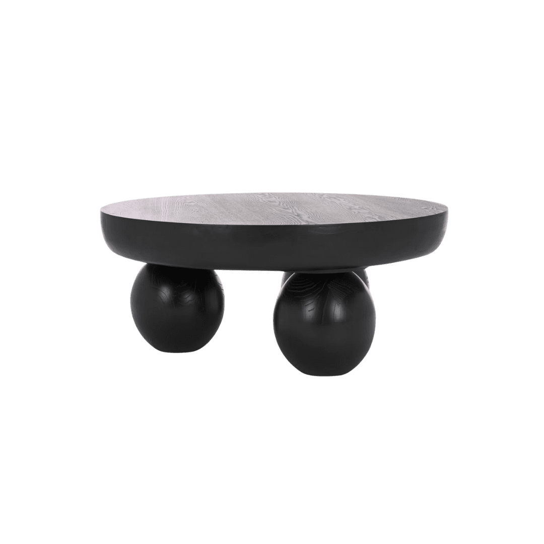 Black round coffee table