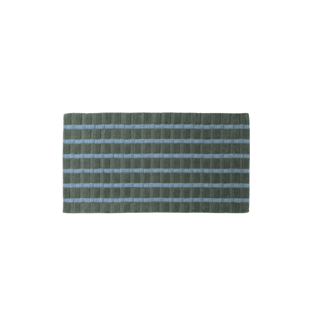 Blue and green wool rug