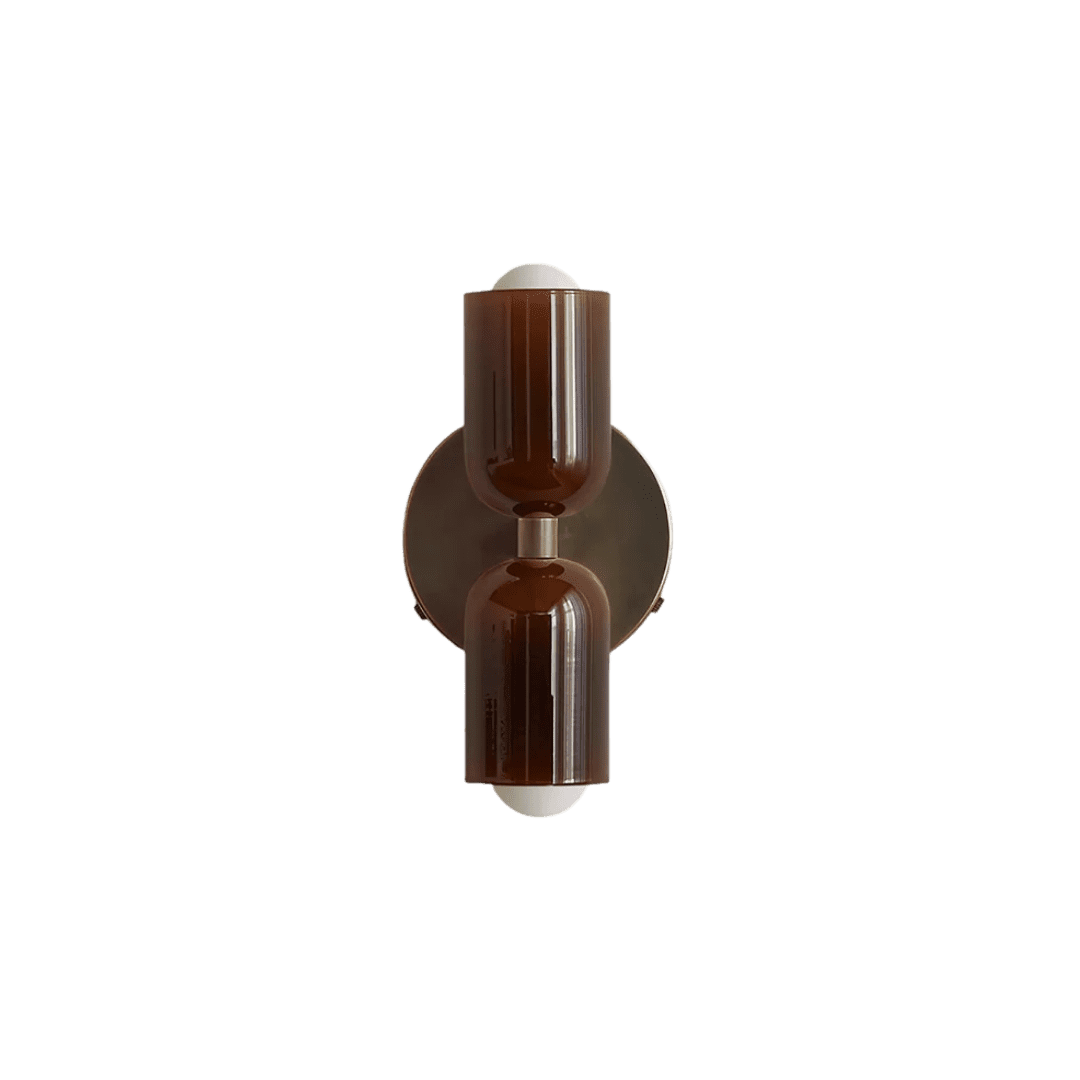 Brown wall sconce up and down