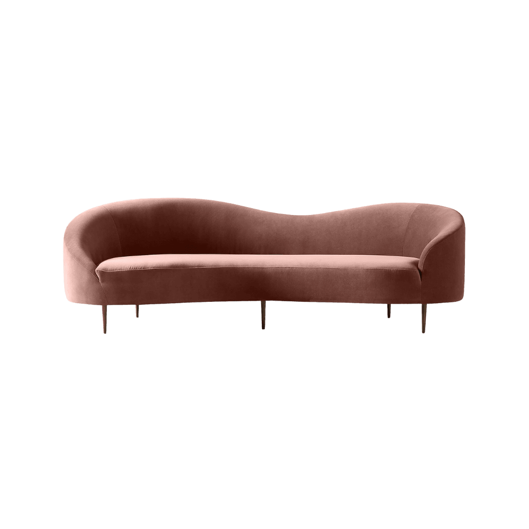 curvy mauve sofa