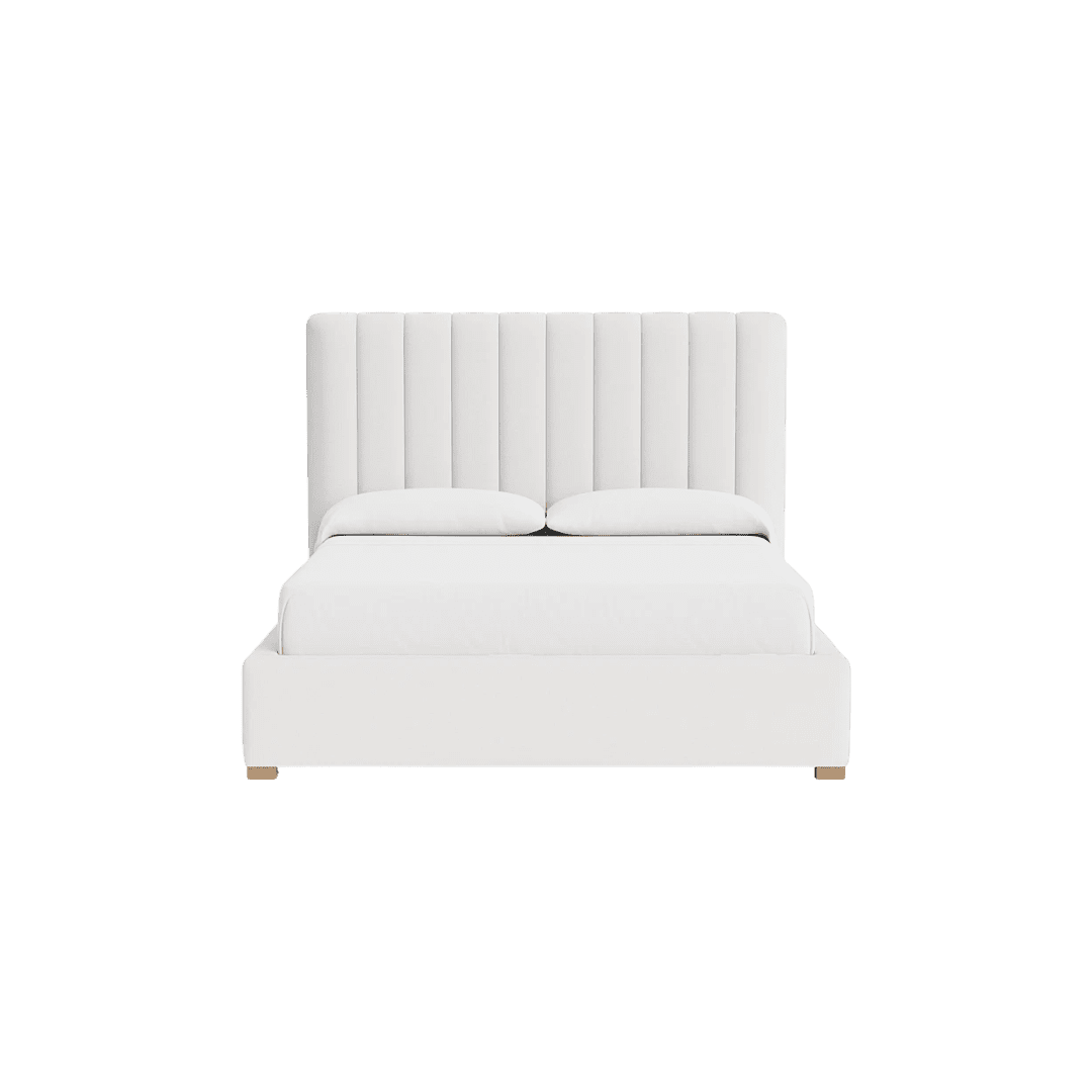 White bed frame and headboard