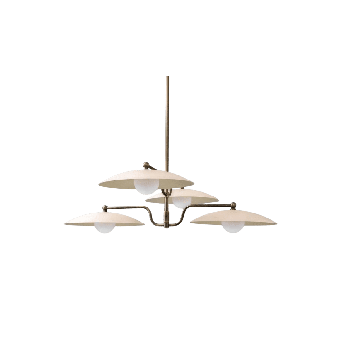 sculptural white light fixture