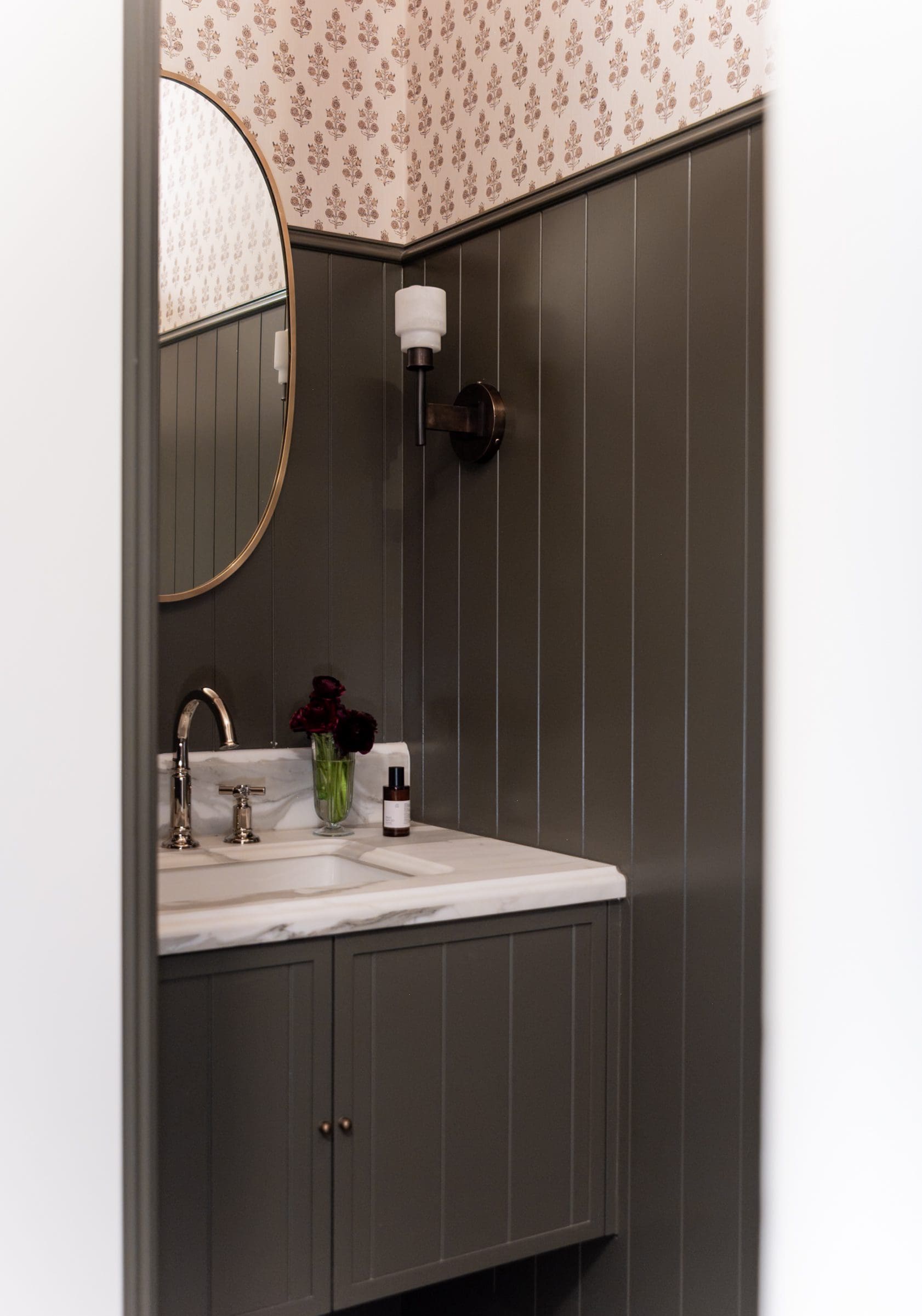 European Modern Cottage powder room inspiration