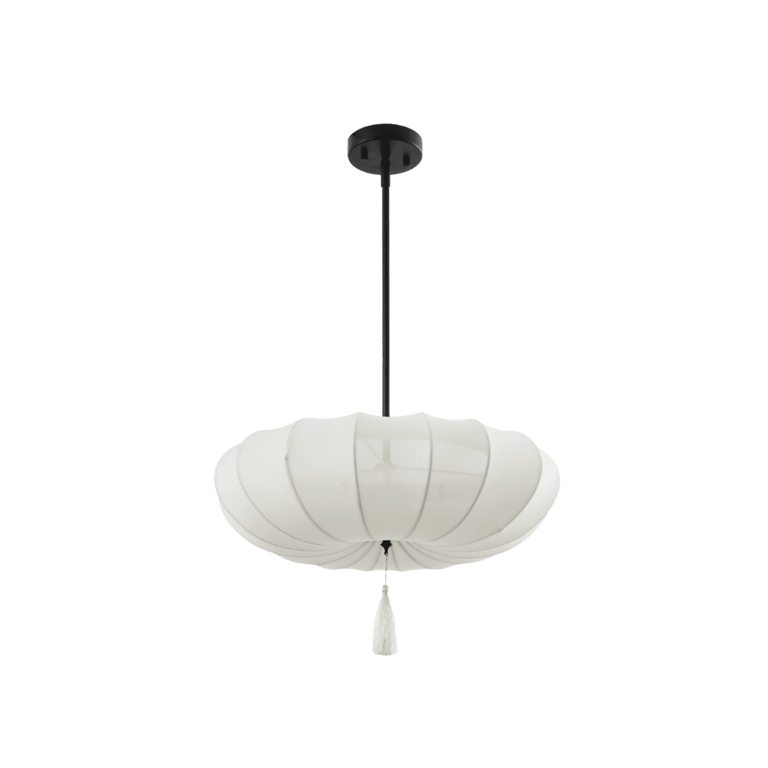 textured pendant light with tassel