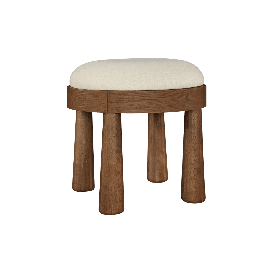 upholstered linen ottoman