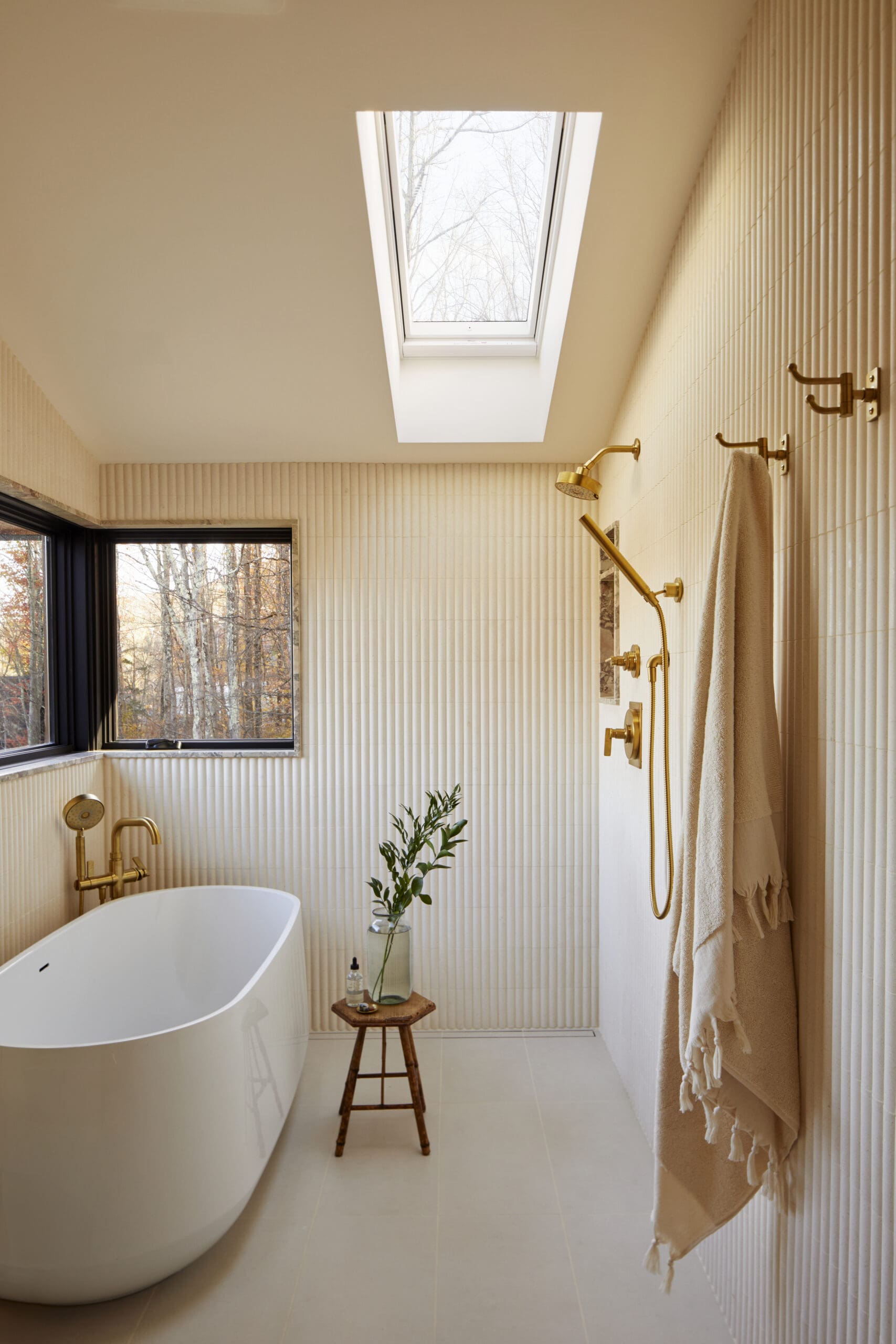 Primary bathroom with freestanding tub