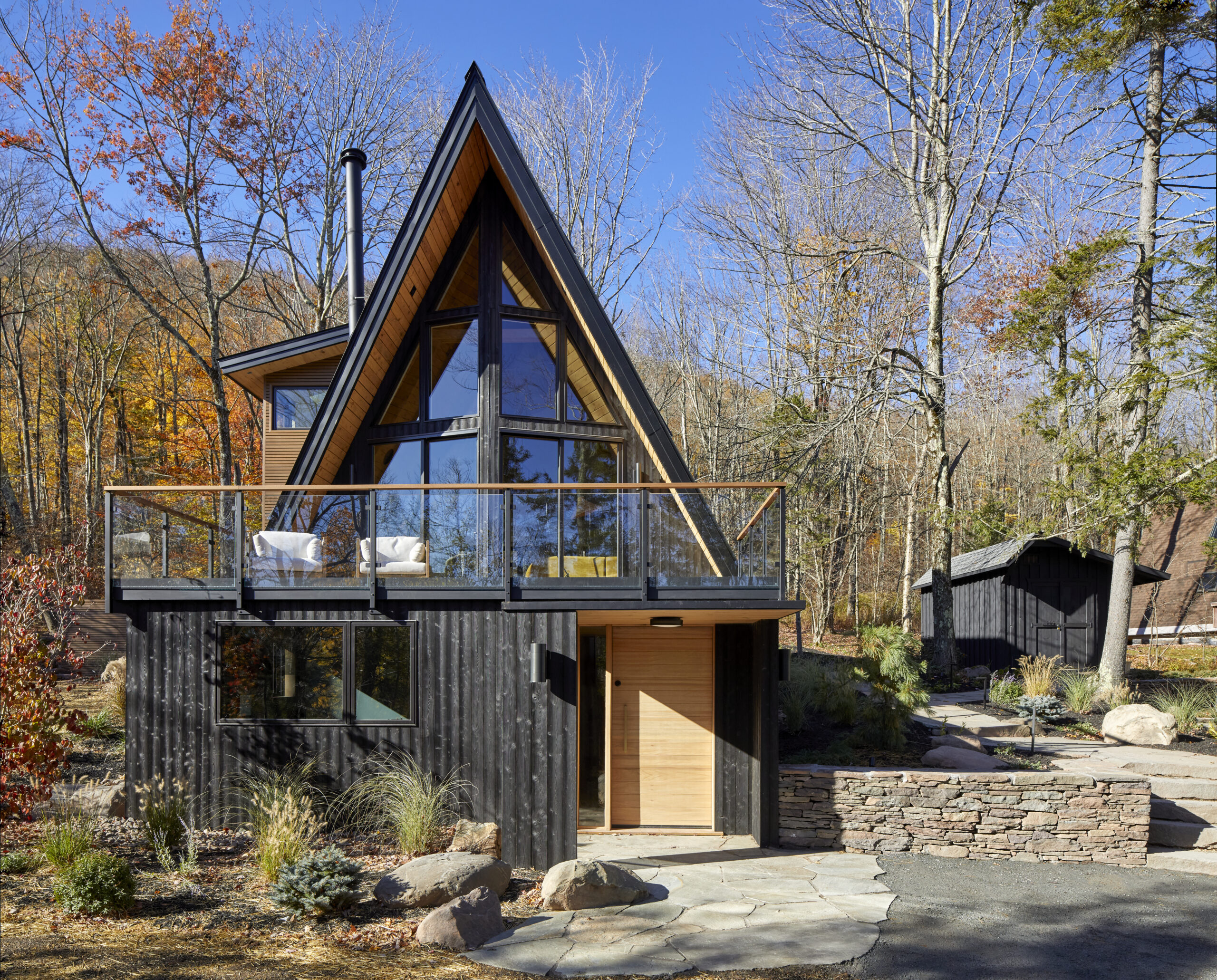 Black A-frame exterior