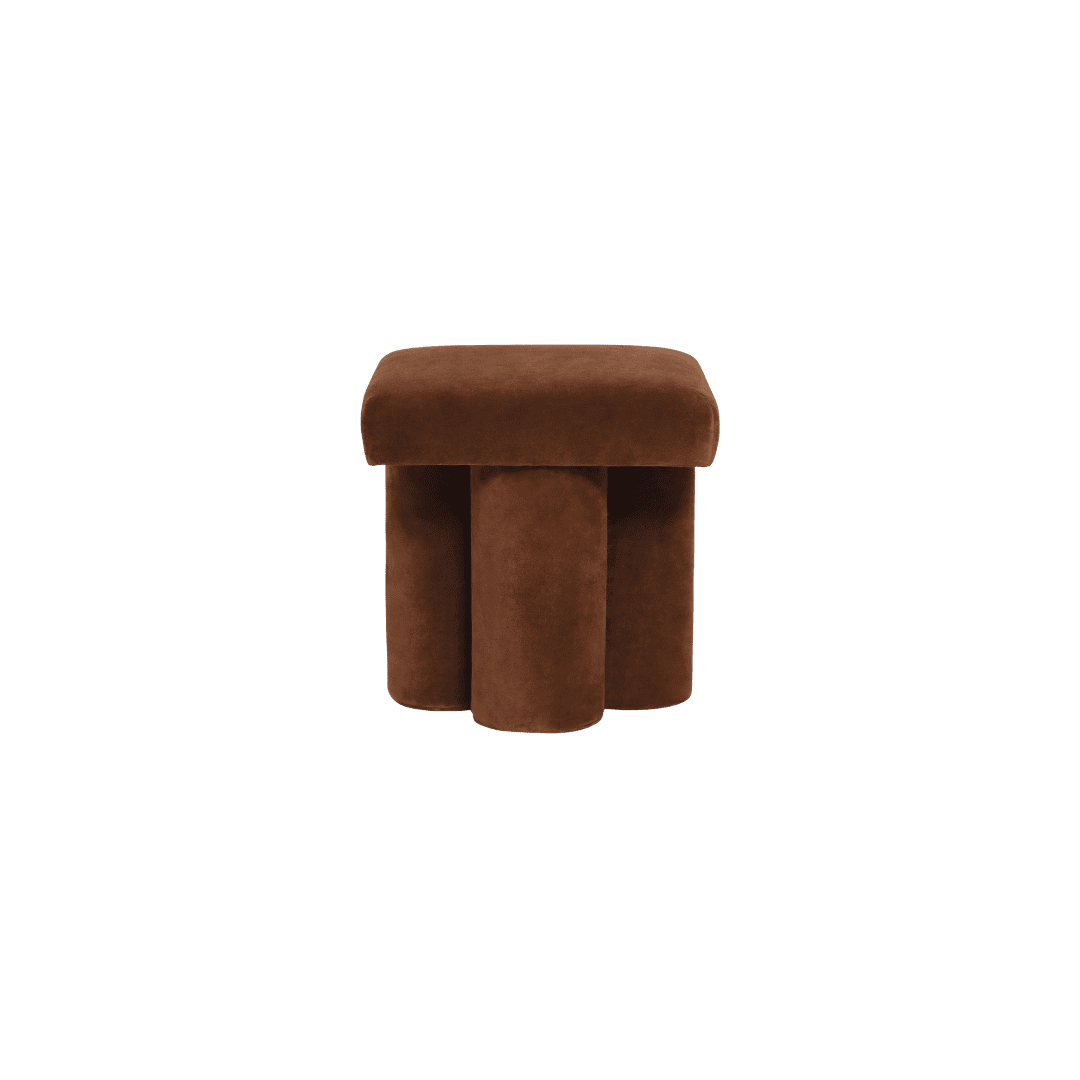 Brown velvet stool