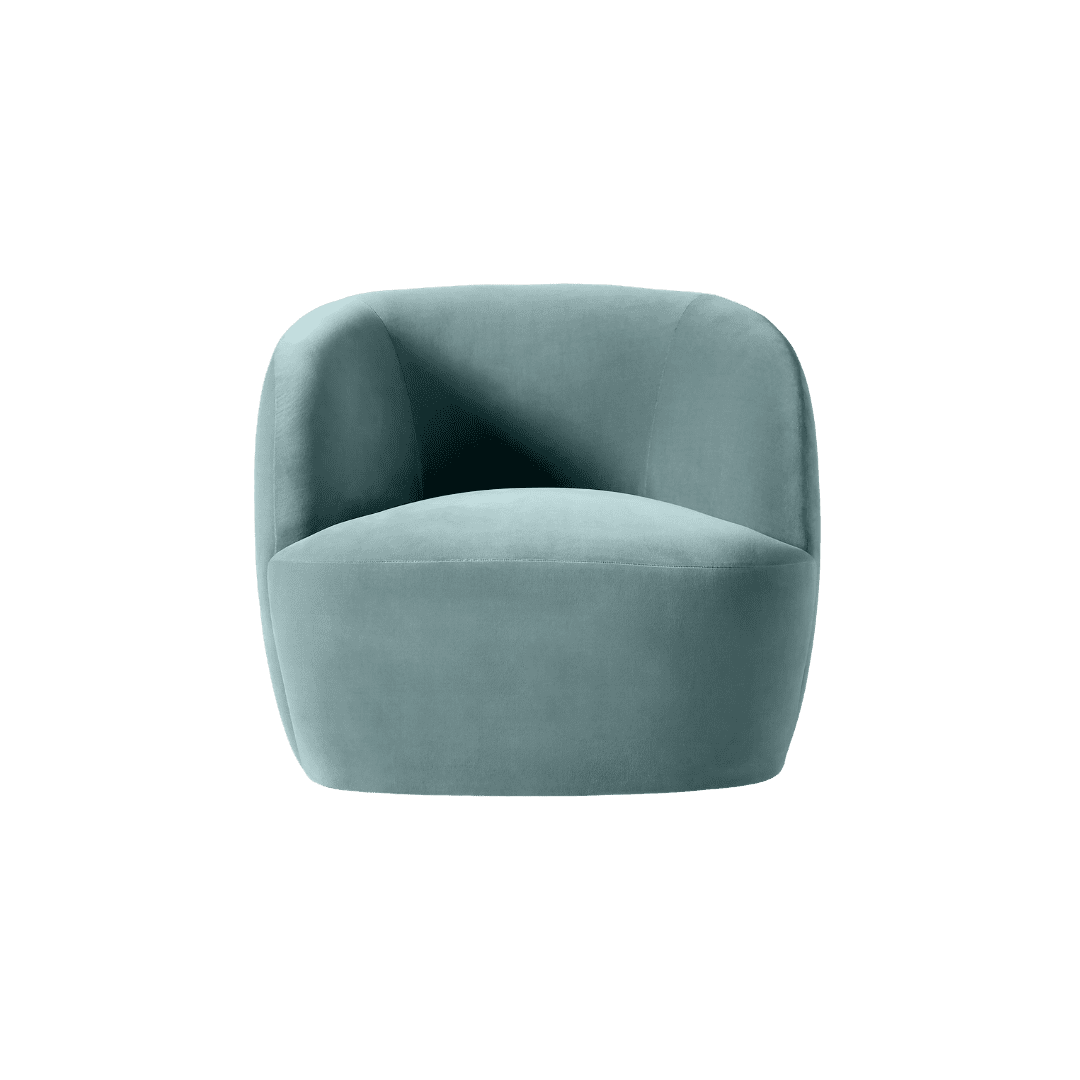 Light blue velvet lounge chair