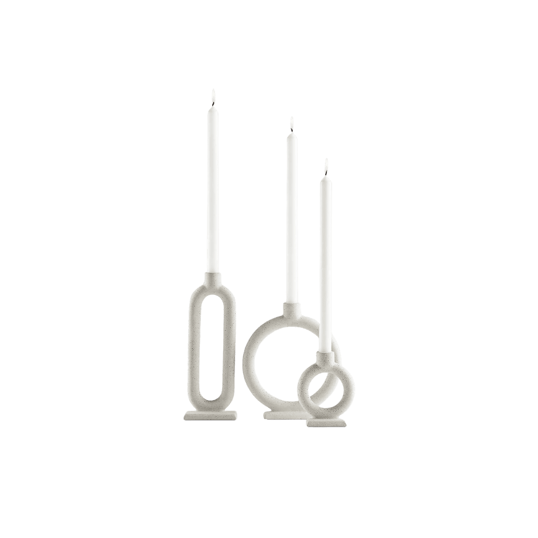 Cement taper candle holders