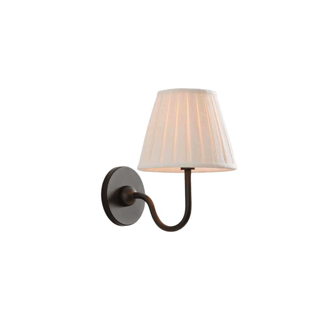 Pleated lampshade with gooseneck