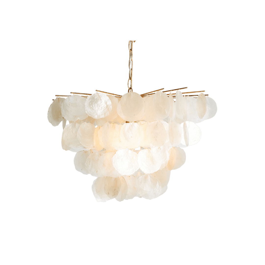 Pendant light fixture with brass accents