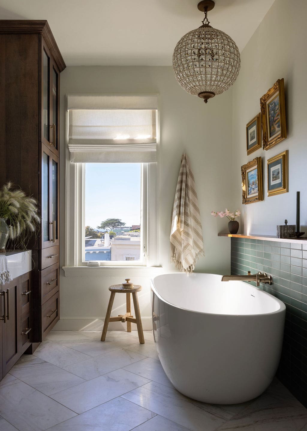 Bathroom with freestanding tub
