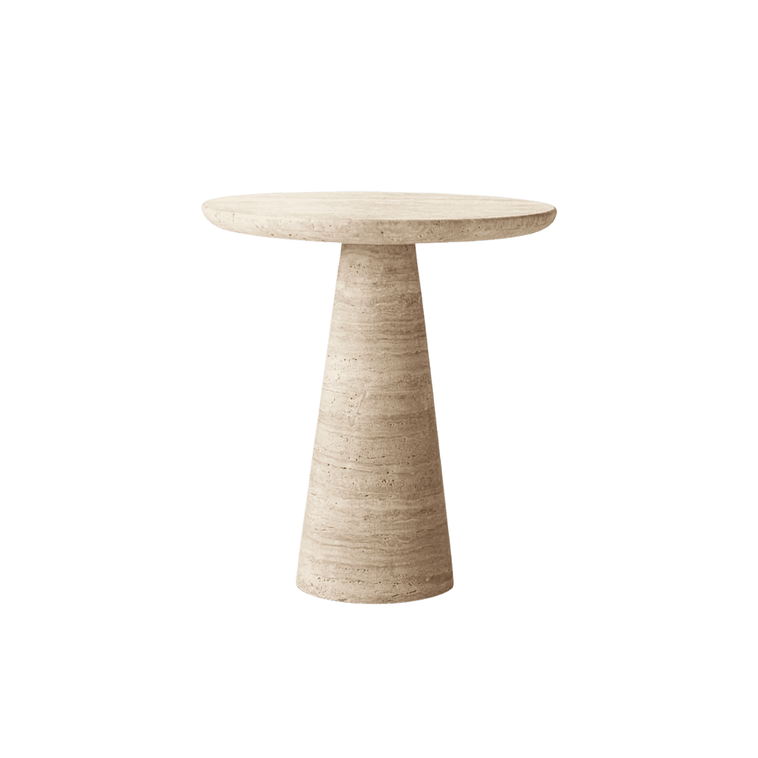 Travertine side table