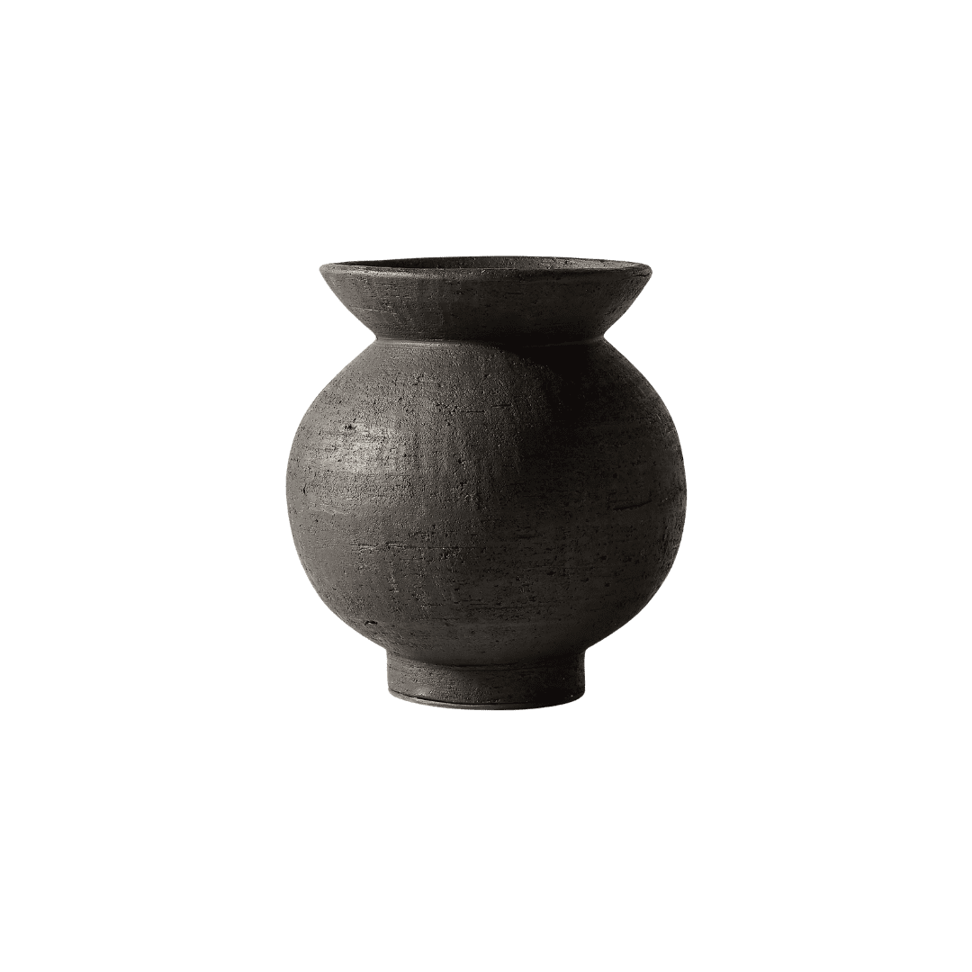 black terracotta vase