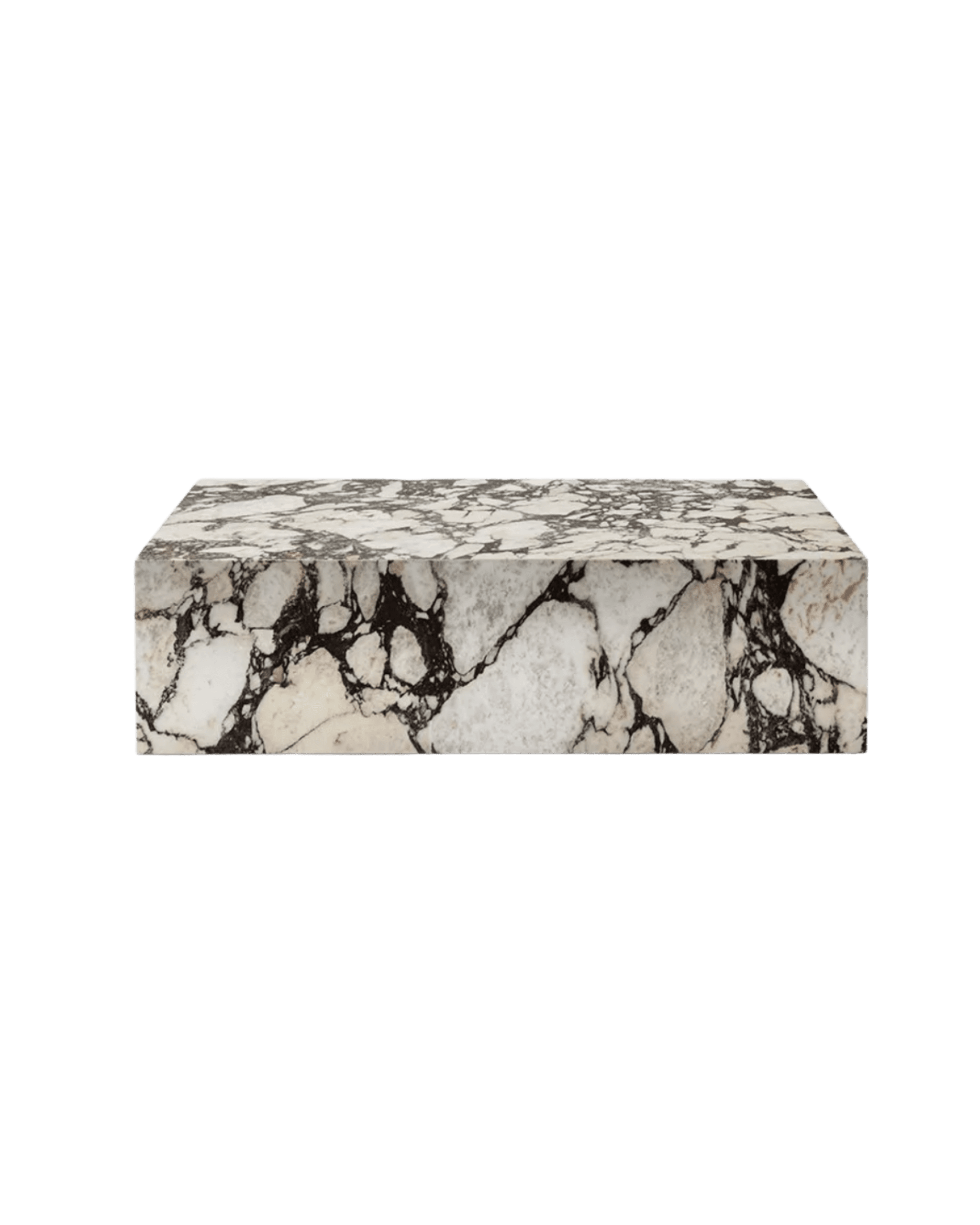 Close-up of a white marble countertop with dark gray veining, set against a black background (edge visible).
