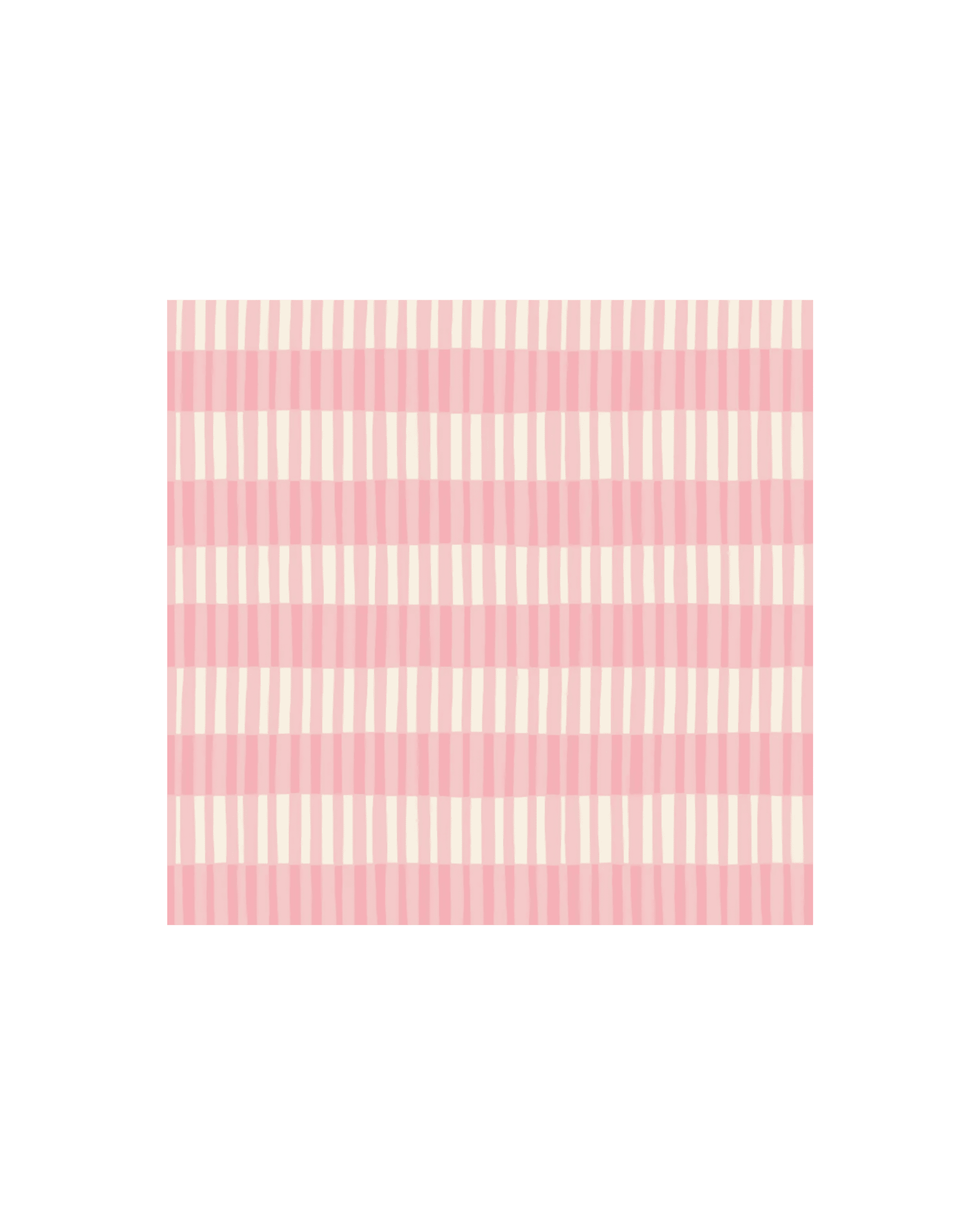 Decorative pink and cream vertical stripe pattern across a pink panel on a black background.