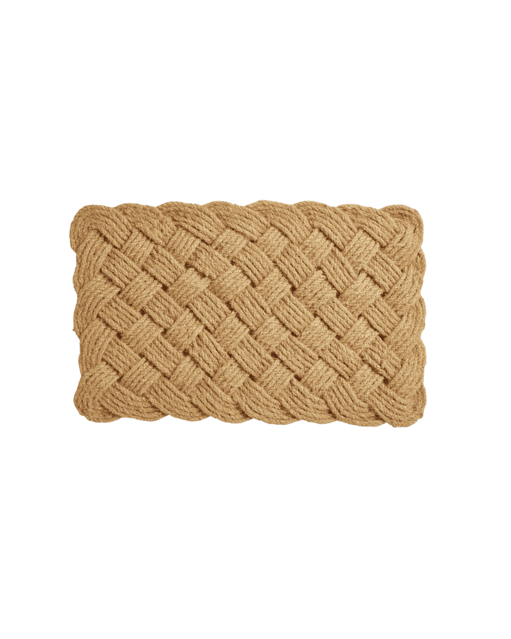 Close-up of a braided beige rope weave filling the bottom of the image against a black background.