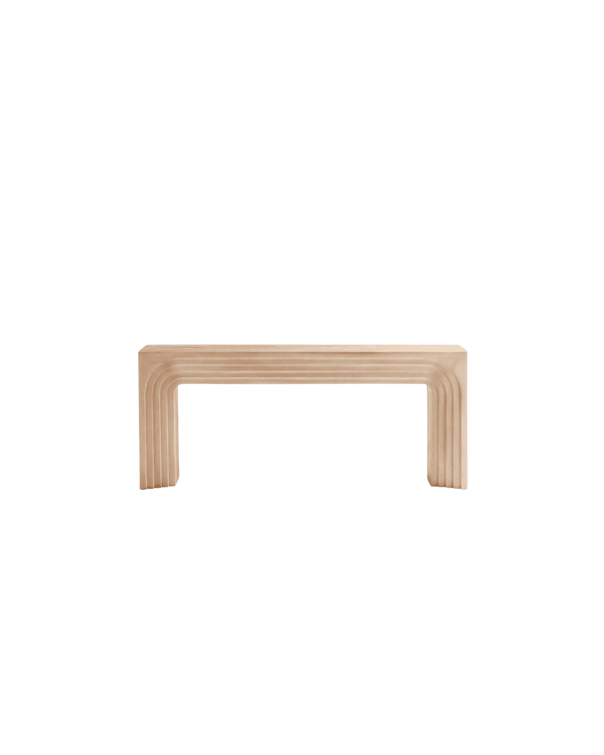 Minimalist light-wooden rectangular frame with rounded inner grooves, shown against a black background.
