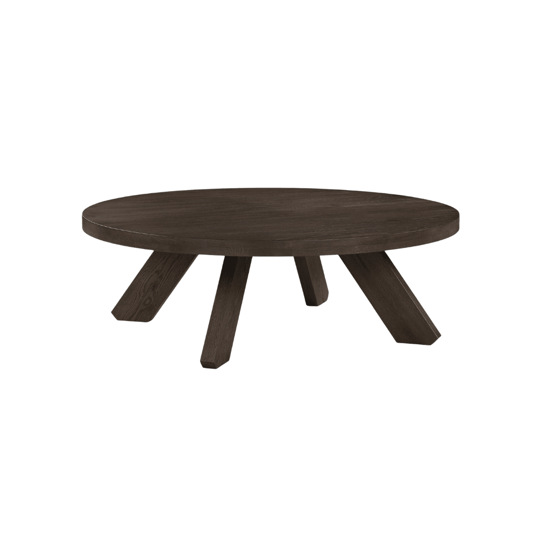 black circular coffee table